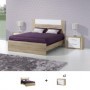 Pack Dormitorio Completo Paris c/ Somier (Roble Natura/Blanco) + 2 Mesitas de Noche (195x140cm)