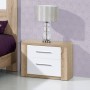 Pack Dormitorio Completo Paris c/ Somier (Roble Natura/Blanco) + 2 Mesitas de Noche (195x140cm)