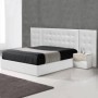 Pack Cama Armani XL c/ Cabecero Largo (Blanco) + Somier (200x160cm)