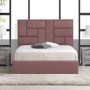 Pack Cama Dalia (Veludo Salmon) + Estrado (190x140cm)