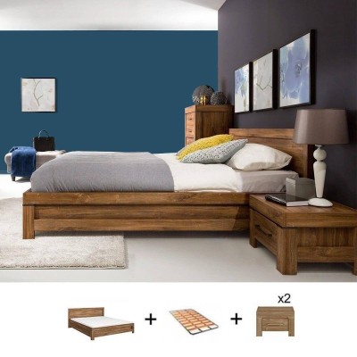 Pack Dormitorio Completo German c/ 2 Mesitas de Noche + Somier (200x160cm)