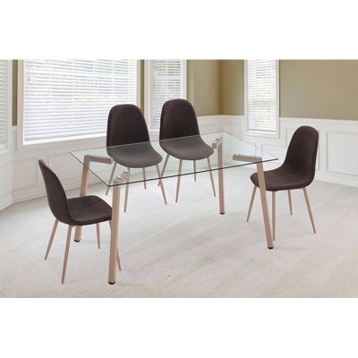 Pack Mesa de Comedor Sullie + 4 Sillas Cody (Marron)