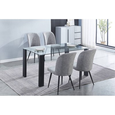 Pack Mesa Comedor Alice + 4 Sillas Rory (Gris)