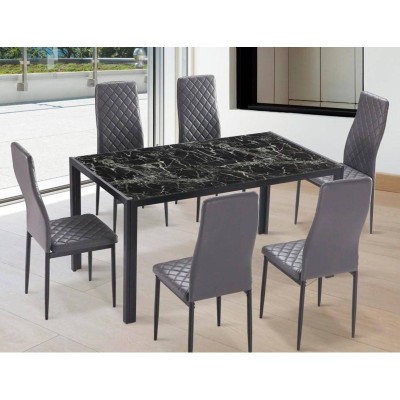 Pack Mesa de Comedor Marmol + 6 Sillas Marmol