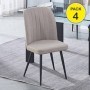 Pack Mesa Comedor Yuri + 4 Sillas Rory (Beige)