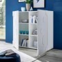 Mueble Auxiliar 2 Puertas Round Blanco Brillo