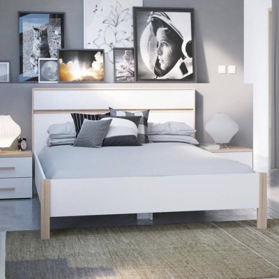 Estructura Cama Selena Roble/Blanco 190x140cm