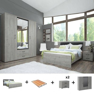 Pack Dormitorio Completo Tiffany c/ Armario + Somier (200x160cm)